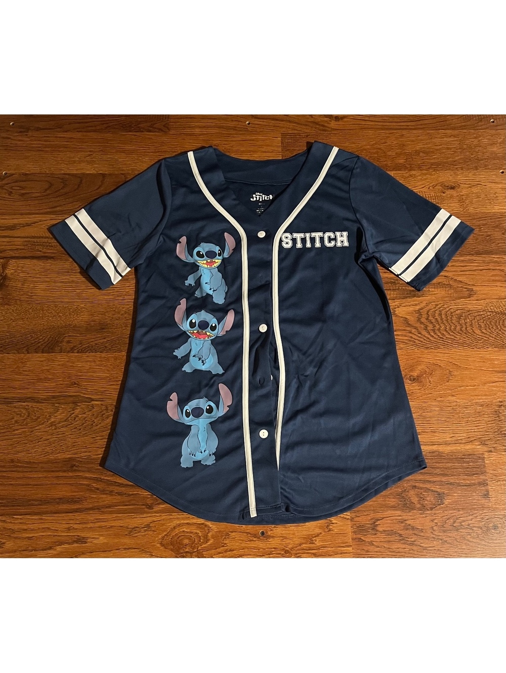 Disney Stitch Navy Blue Baseball Jersey Shirt XL